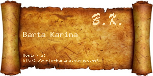 Barta Karina névjegykártya