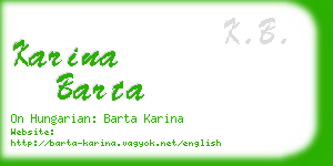 karina barta business card